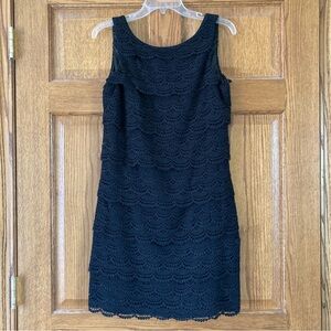 White House Black Market Black Crochet Tiers Dress 6